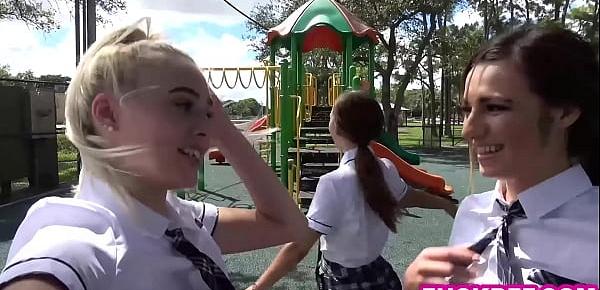  teen best friends need new onlyfans content and go to a playground